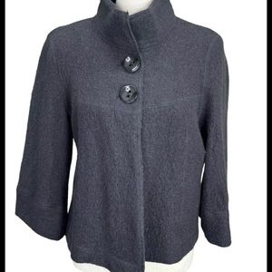 NWOT Sandro Boiled Wool Cropped Swing Jacket XL